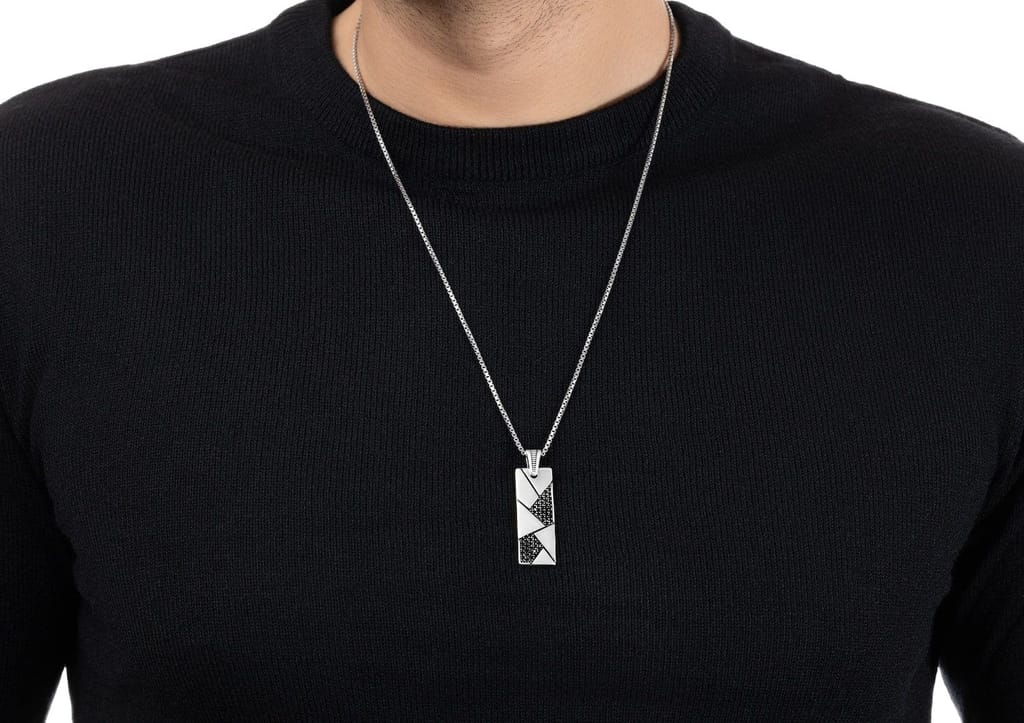 Geometric Obsidian Dog Tag view 2