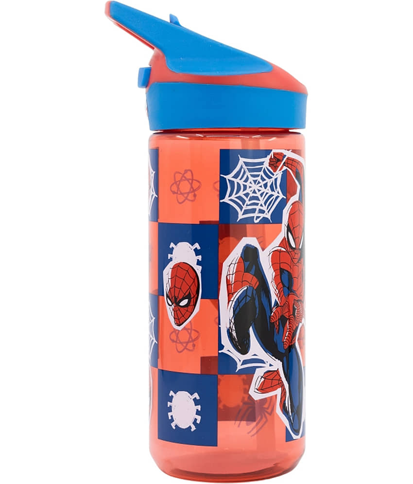 Gluman Disney Spiderman Slurpy Water Bottle for Kids with Flip-Top Closure - 620ml view 2