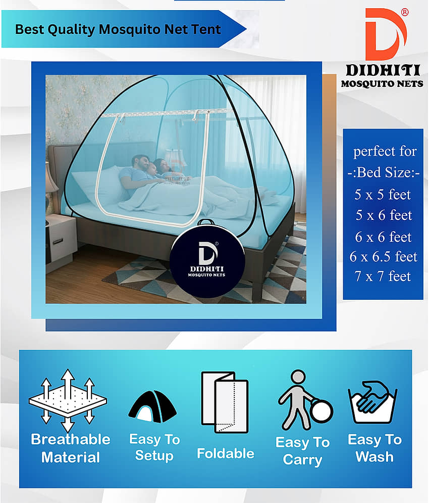 didhiti - Pink Polycotton Foldable Mosquito Net ( Pack of 1 ) view 2