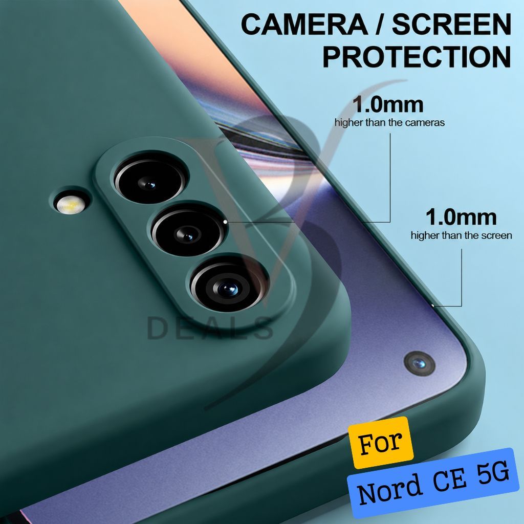 V3Deals Compatible OnePlus Nord CE 5G Matte Silicone Back Cover Matte silicone back cover with raised camera & screen edges for enhanced protection against drops, scratches and dust. view 2