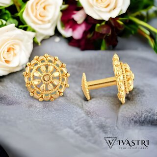 Vivastri Premium Gold Plated Alloy Stud Earrings Combo for Women & Girls Pack of 2 view 2