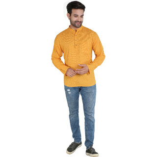 Ecostyle woven long sleeve mens short kurta view 2