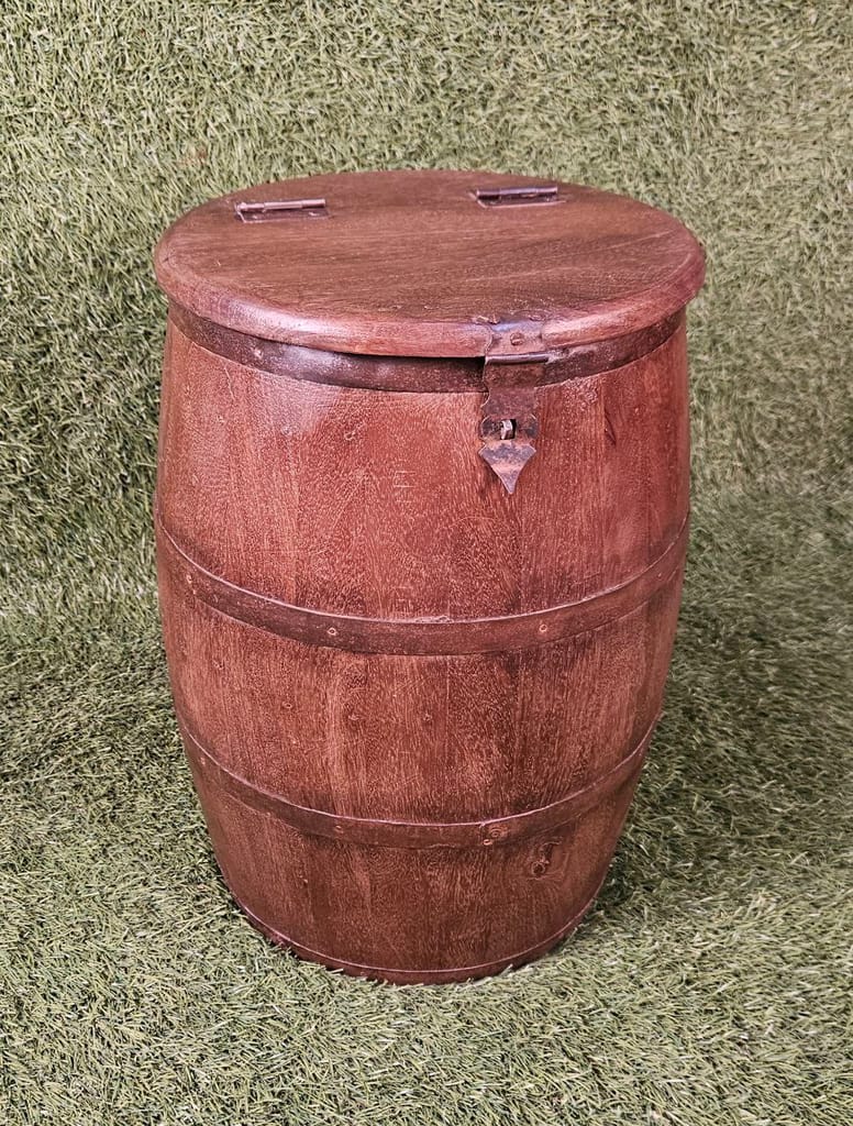 Handmade Wooden Barrel for Home Decoration (Size 34x34X45 cm) view 2