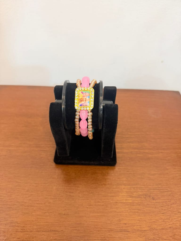 guru ji pink band crystal rhinestone charm view 2