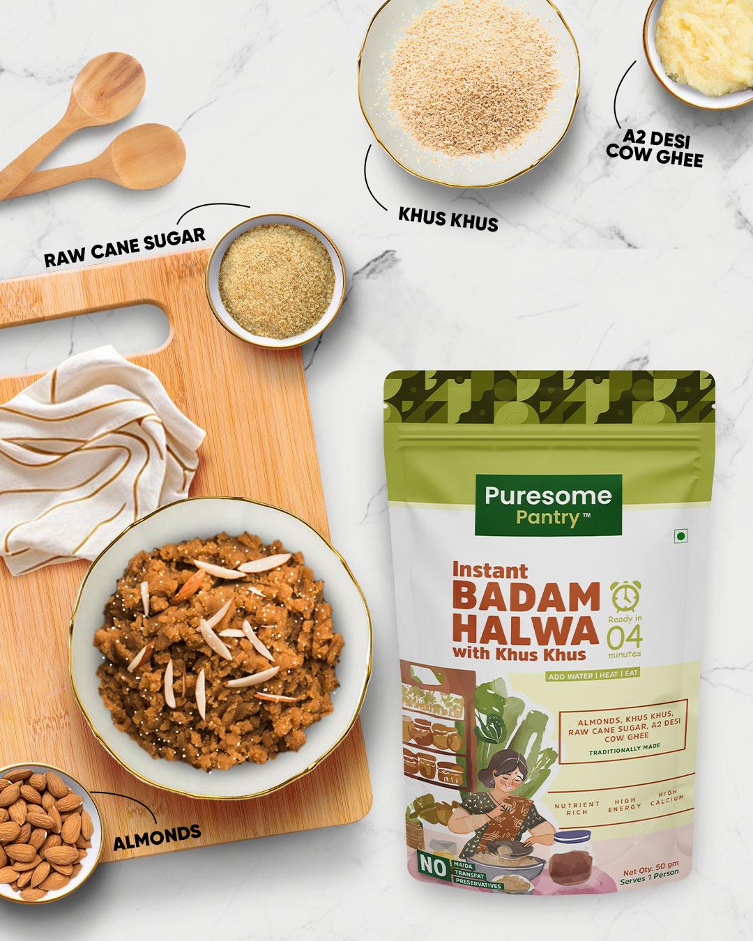 Instant Badam Halwa with Khus Khus view 2