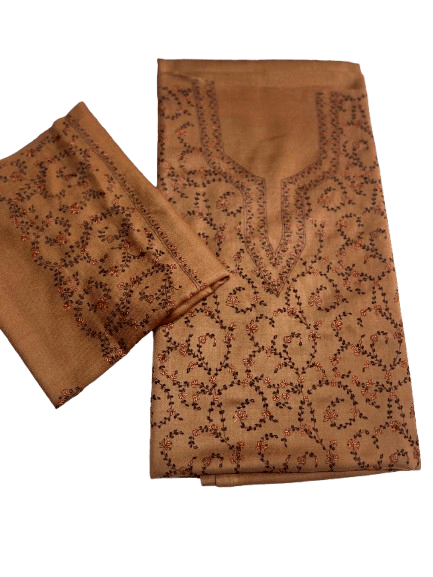 Embroidered Kashmiri Woolen Kurta with Stole view 2