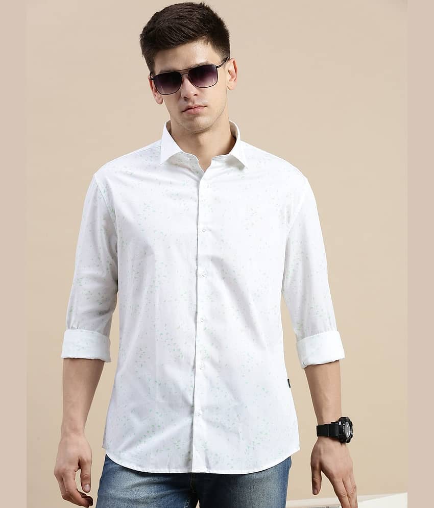 Showoff Cotton Blend Regular Fit Printed Full Sleeves Men's Casual Shirt - White ( Pack of 1 ) view 2