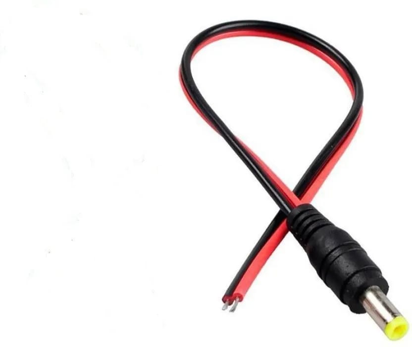 DC Connector Cable With Pin Male Power Cord, Pack 100 Pcs (Black) view 2