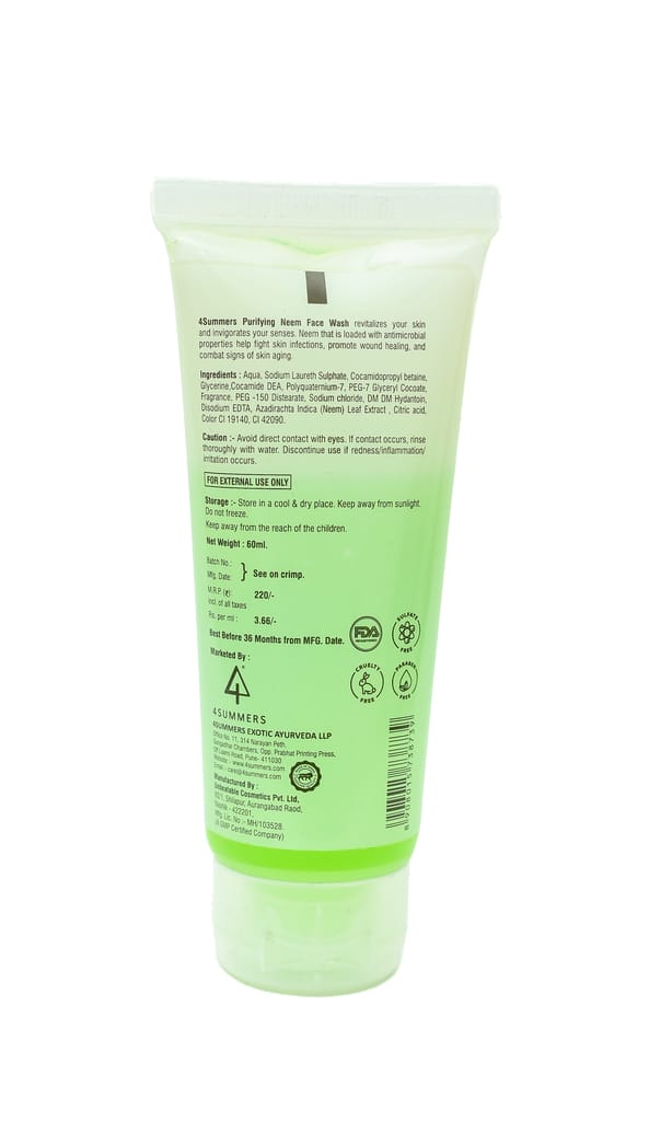 4SUMMERS NEEM FACE WASH 60ML view 2