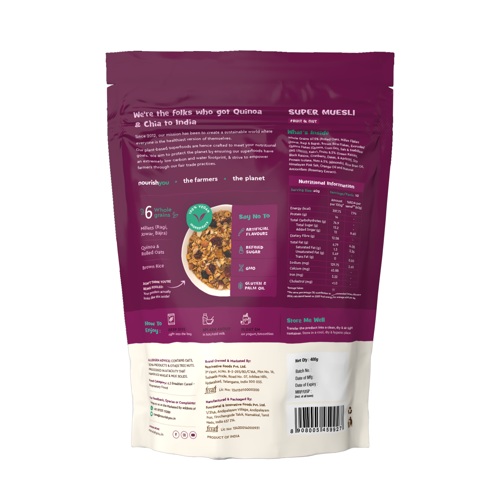 nourish you Super Muesli - Fruit & Nut view 2