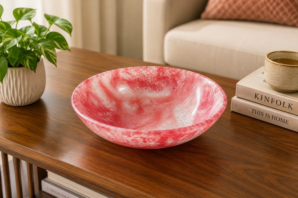 Blush Pearl Resin Decorative Bowl view 2
