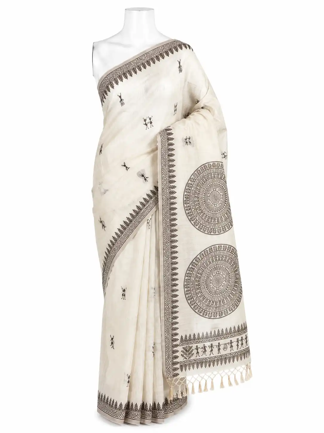 Tussar Cotton Sambalpuri Saree with Mandala Motifs