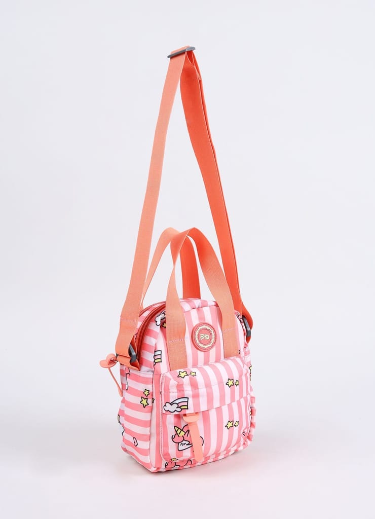 PB Pearlbags Soft Crossbody Shoulder Or Hand Bag or Sling bag Water Resistant Anti Fall Stationery Storage Bag Handbag Clutch Bag Sweet Birthday Gift For 5-10 Years Children Students Girls view 2