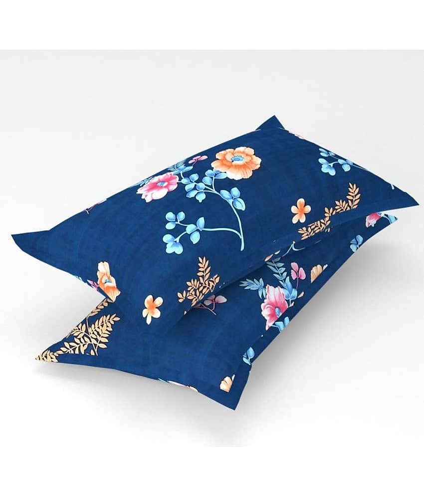 Homefab India - Pack of 4 Microfiber Floral Printed Standard Size Pillow Cover ( 66.04 cm(26) x 43.18 cm(17) ) - Multi-Colour view 2
