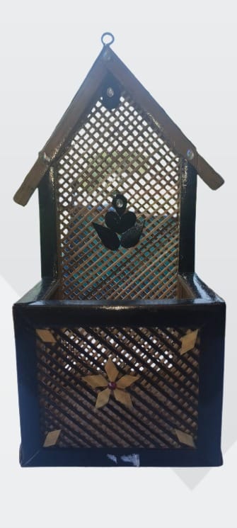 Handcrafted Wooden Wall Hanging pens Holder with intricate designs view 2