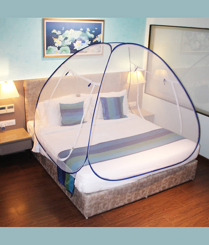 SHREENATHJI JEWELLERS King Blue Plain Mosquito Net, Machardani