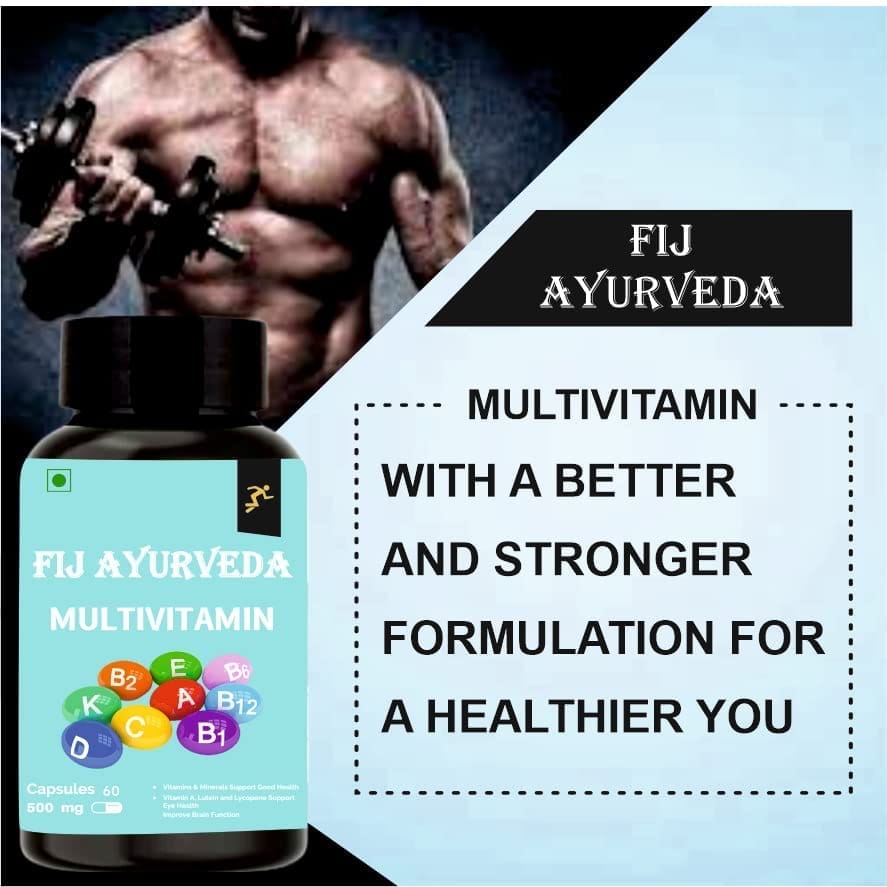 FIJ AYURVEDA Multivitamin Capsule with Vitamins, Minerals & Herbs - 60 Veg Capsules view 2
