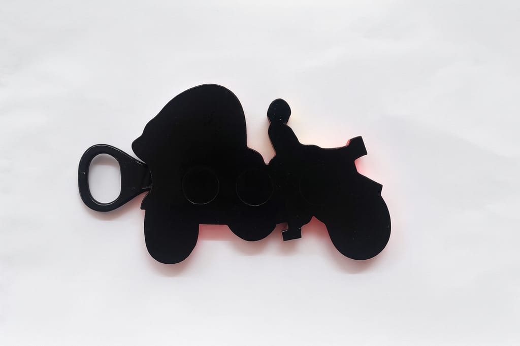 Cycle Rickshaw Bottle Opener cum fridge magnet - Orange view 2