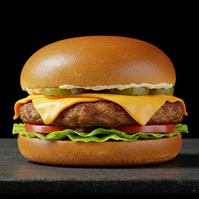 Chicken Patty Burger with Cheese Slice