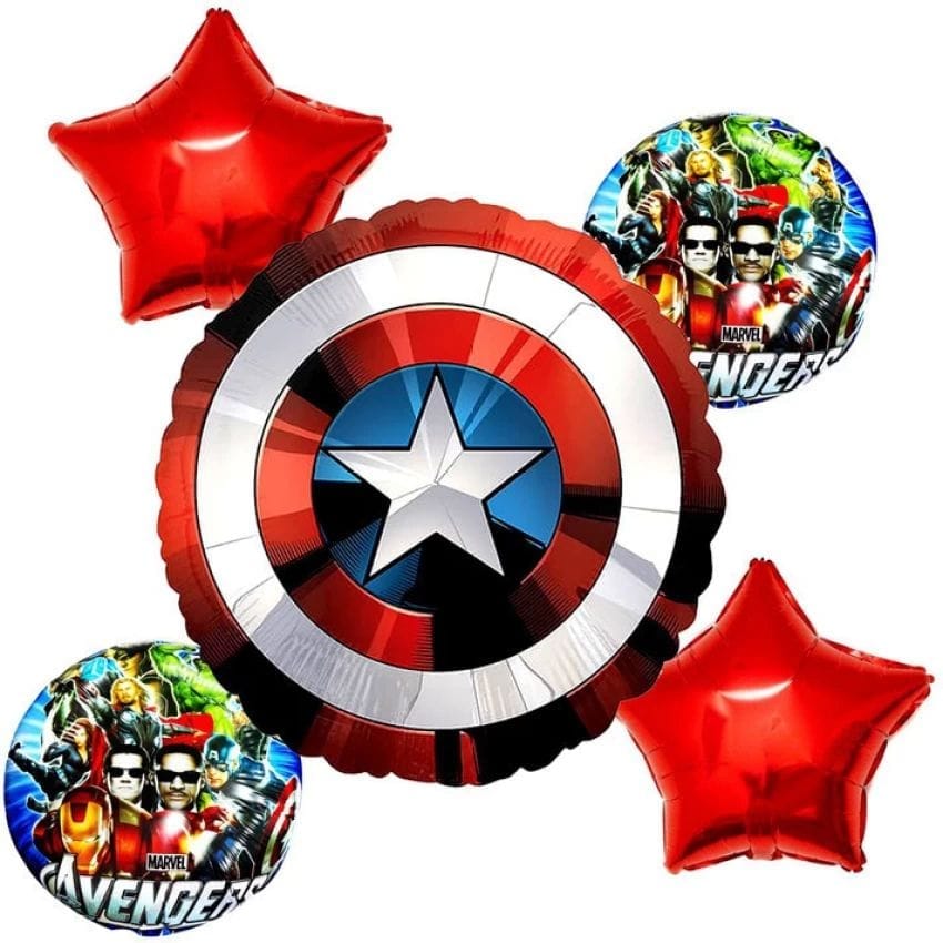 The Avengers Captain America Shield Foil Balloon (Pack of 5Pcs) view 2