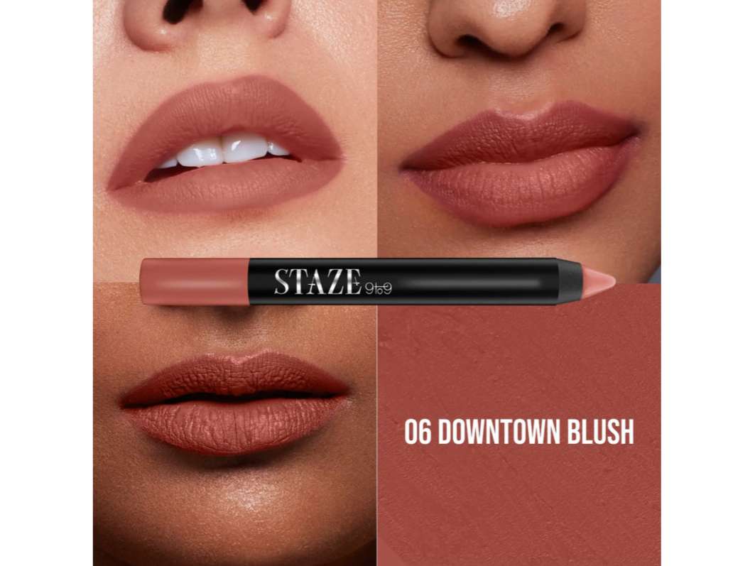 Staze 9to9 Pout On Transfer proof Lip Crayon - Downtown Blush - 06 view 2