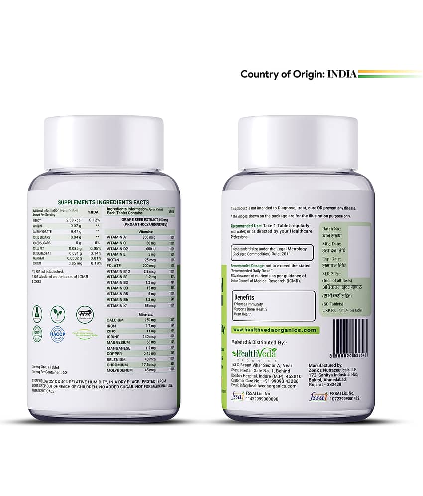 Health Veda Organics Multivitamins For Men ( Pack of 1 ) view 2