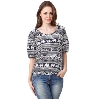 Swagg India Girl's Printed Crepe Top