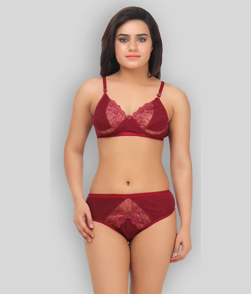 TCG Maroon Lace Bra & Panty Set