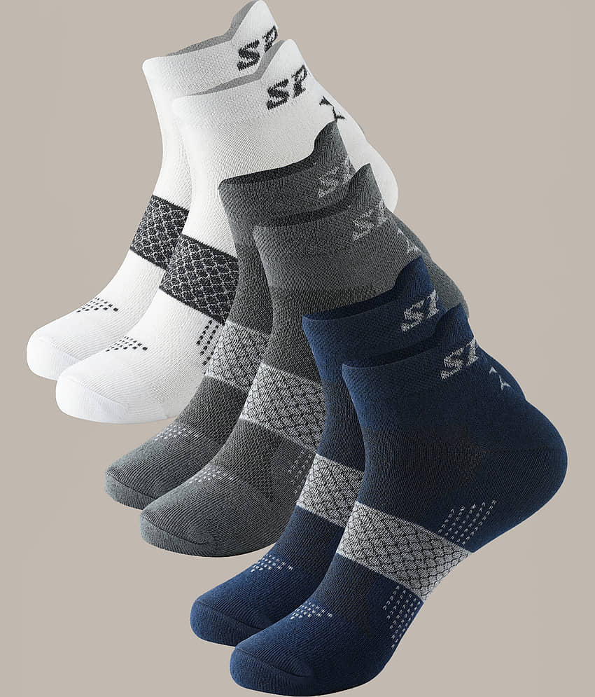 Brucella Blended Men's Self Design Multicolor Ankle Length Socks ( Pack of 3 ) view 2