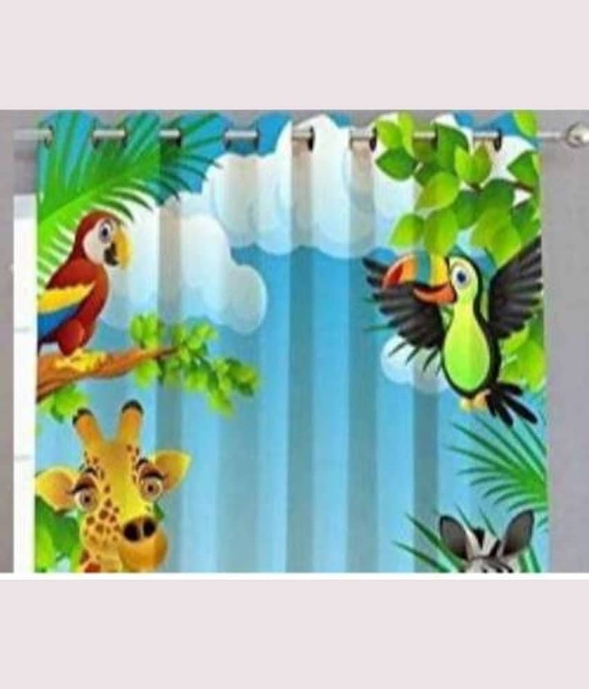 BELLA TRUE Multicolor Pack of 2 Polyester Window Curtain (3 ft X 5 ft) view 2