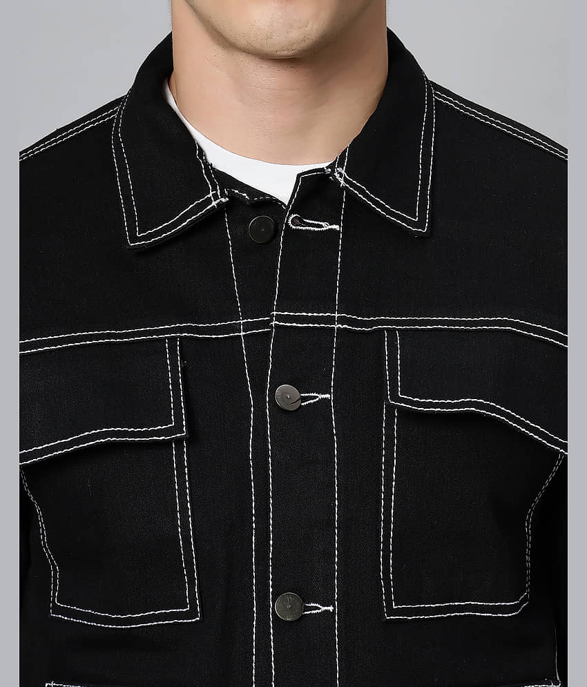 ARBIA FUNKI Denim Men's Denim Jacket - Black ( Pack of 1 ) view 2
