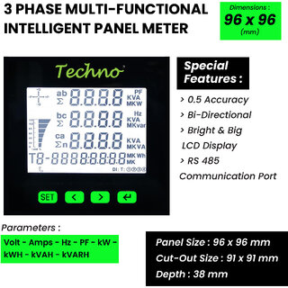 Three Phase Multifunctional Panel Meter - TMCB 025 - (5 A) view 2