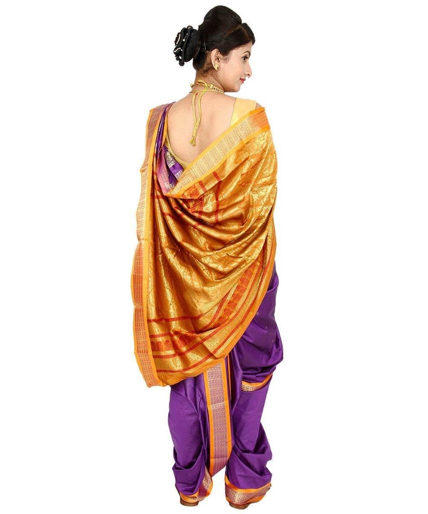 Readymade Purple Nauwari Saree view 2