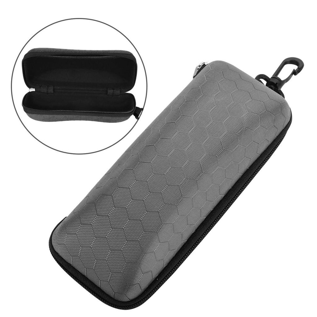 Eyenaks Portable Zipper Eyeglasses Case Sunglasses Hard Case Box Protector for Men Women Students (Grey) view 2