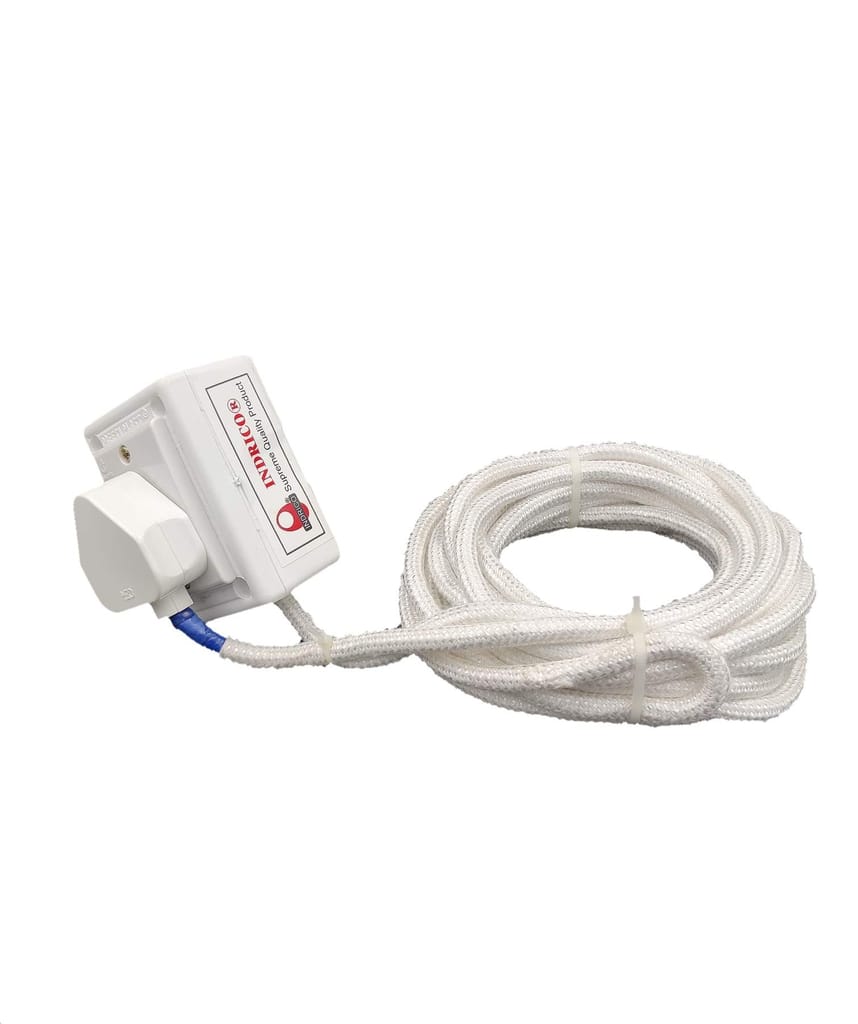 INDRICO ? 6A 1 Sockets Power Extension Board with 5 m Cloth Cord 3 Pins Plug (White) view 2