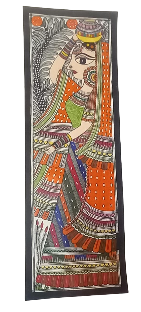Exquisite Madhubani Painting on Handmade Paper - Vibrant Multi-Colored Art for Home Decor view 2
