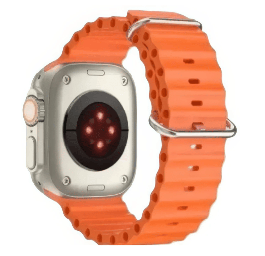 T800 Ultra Smart Watch 1.99" Series 8 HD Display - Campatible for Apple & Androd 42 mm Silicone Watch Strap (Orange,Black) view 2