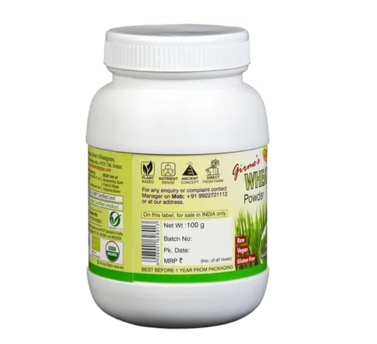 PNC-Organic Wheat Grass Powder 100 Grams Each Bottle Pack of 2 Imunity Booster view 2