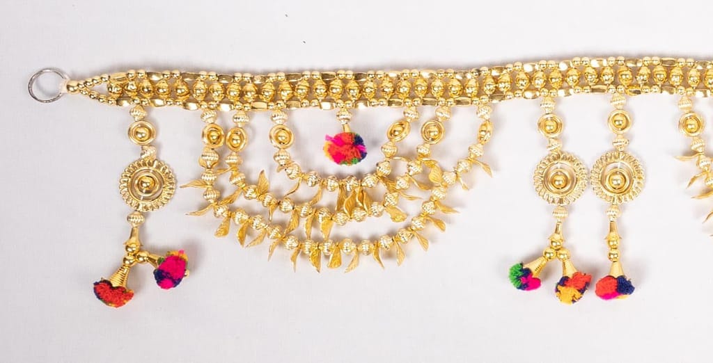 Designer Traditional Oxidised Gold Plated Mangtika Maang Tikka for Women view 2