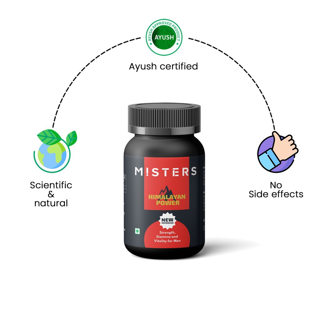 Misters Himalayan Power with Ashwagandha, Gokshura & Shilajit for Men | 60 Capsules view 2