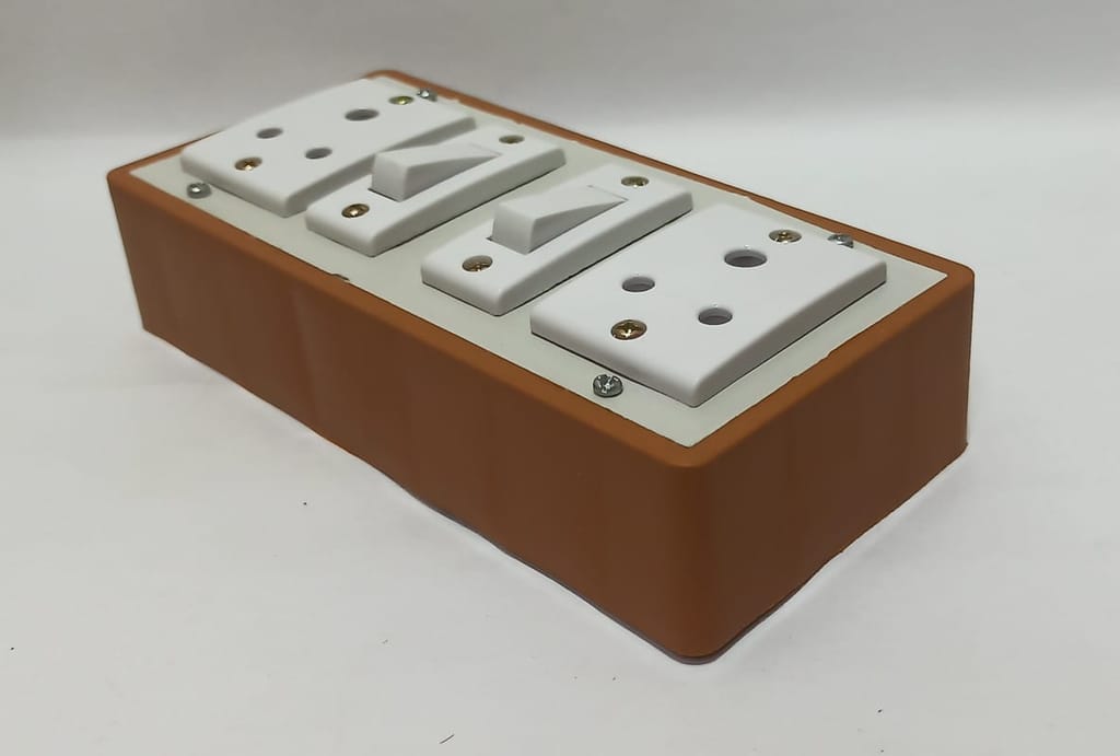 6A 2 Sockets (3 Pin Socket) & 2 Switch Extension Box with 16A Plug & 20m Wire view 2