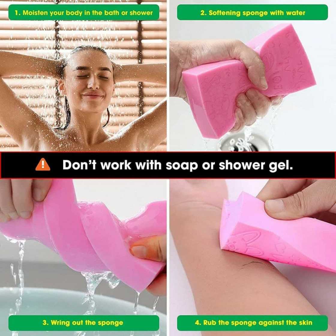 Super Soft Bath Sponge Scrubber for Kids and Babies - Gentle Cleaning, Exfoliating, and Dead Skin Removal- Perfect for Men and Women Pack Of 2 (Multicolored) Color - Multicolor, Size - Big view 2