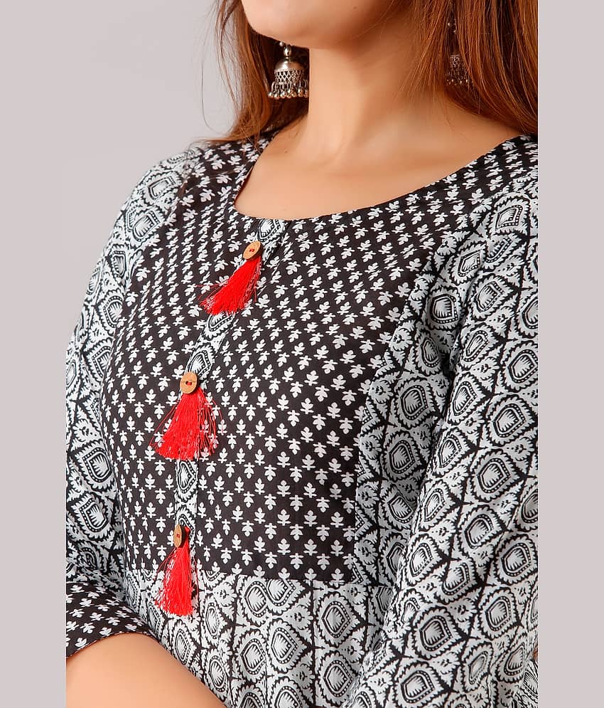NeshamaKurti Women Rayon Printed Ethnic Dress ( White ) view 2