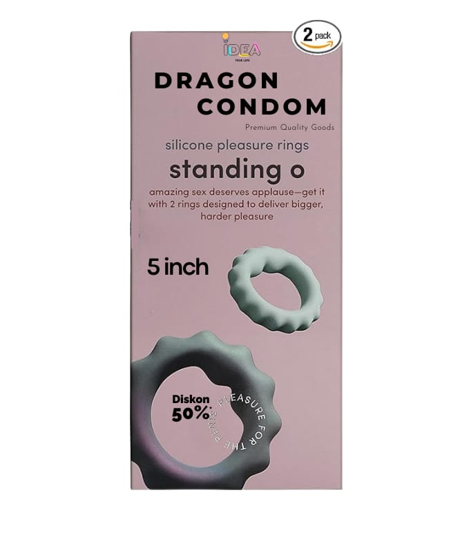 Dragon Condom for Men 5 Inch Premium Textured Ribbed and Dotted Design with Smooth Lubrication (Pack of 1)
