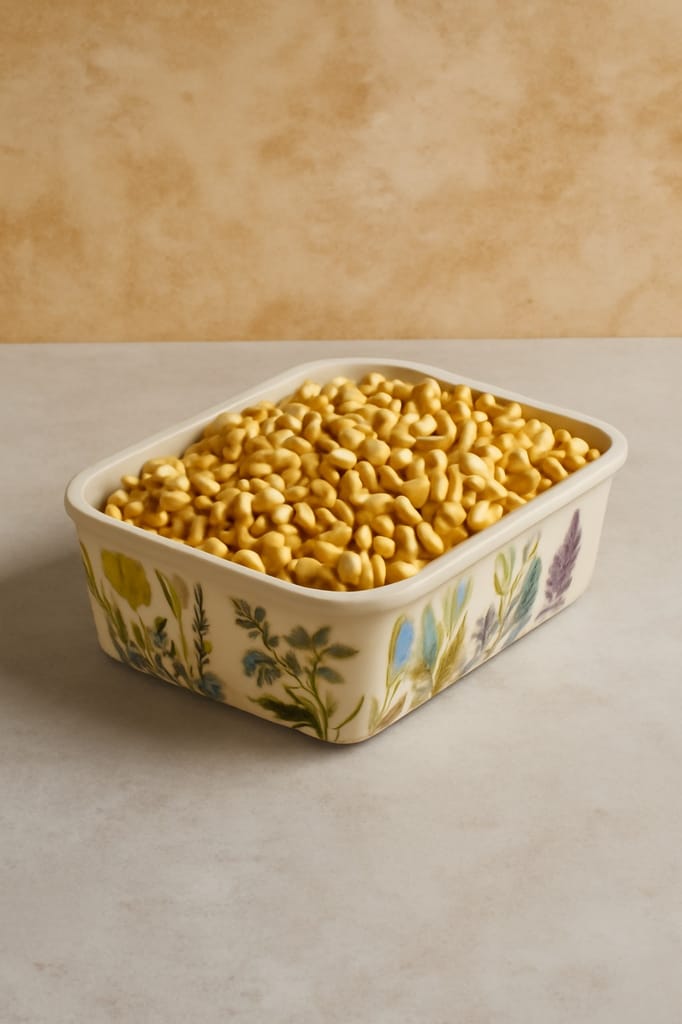 ECOCASK Bamboo Floral Pattern Food Storage Container, Decorative Rectangular Serving Bowl view 2