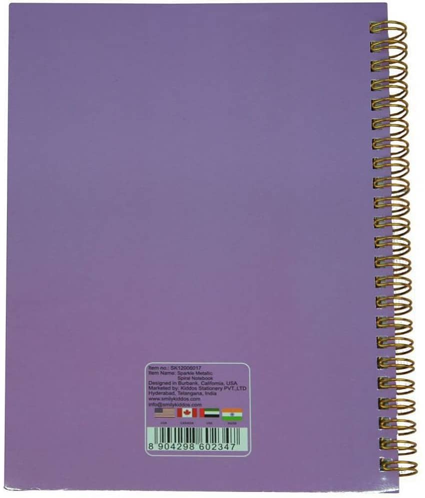 Twinkle Metallic Spiral Notebook (Purple) | Kids & School Stationery | Notebook for Purple | cute notebooks for women | personalized Notebook view 2