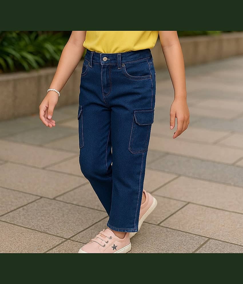 ICONIC ME Girls Denim Jeans ( Pack of 1 , Dark Blue ) view 2