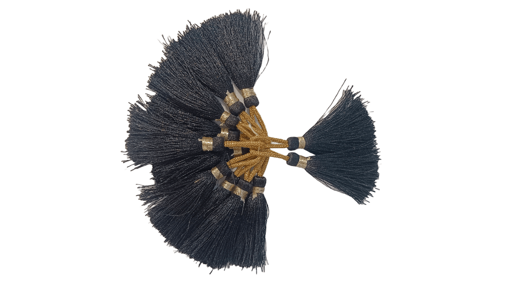 Black color saree tassles view 2