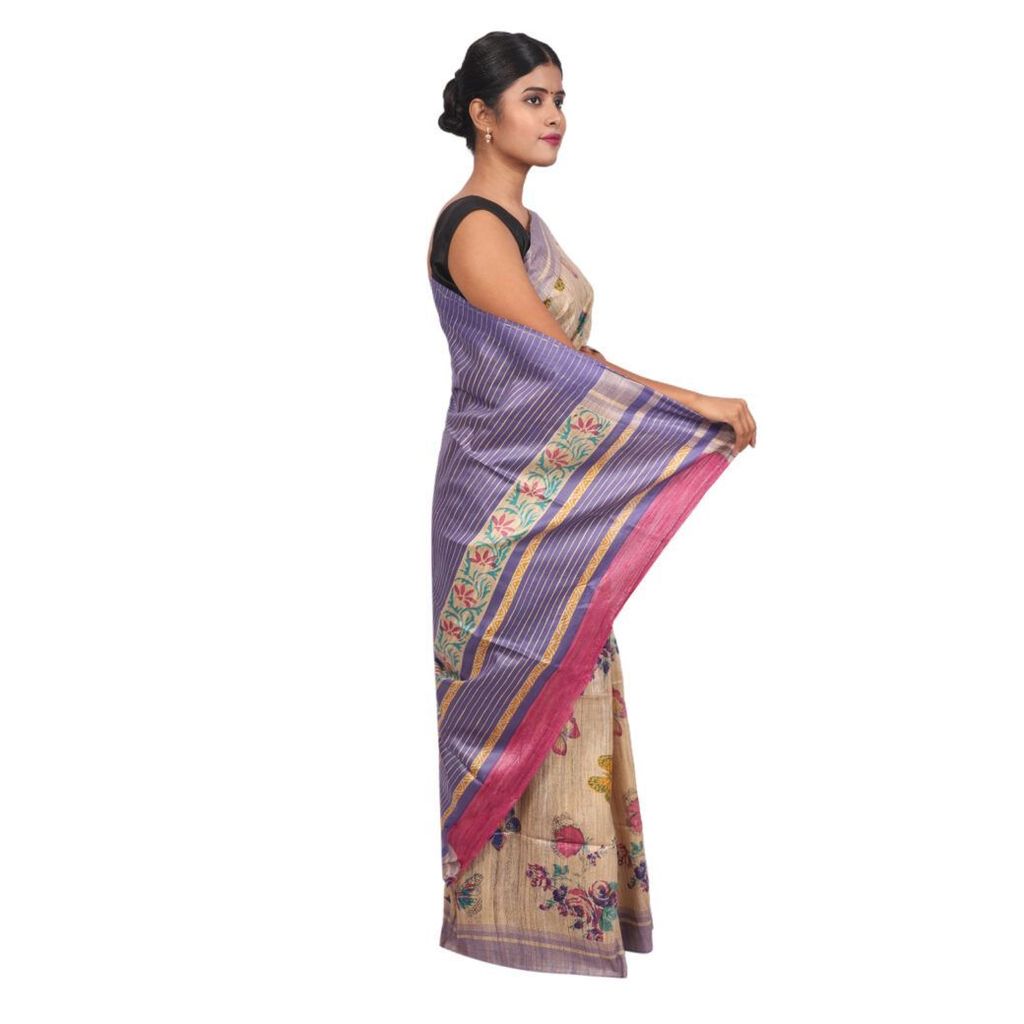 HANDLOOM KOSA SAREE WITH BLOUSE (SKU - 1ST503100222 SAREE- 232) view 2