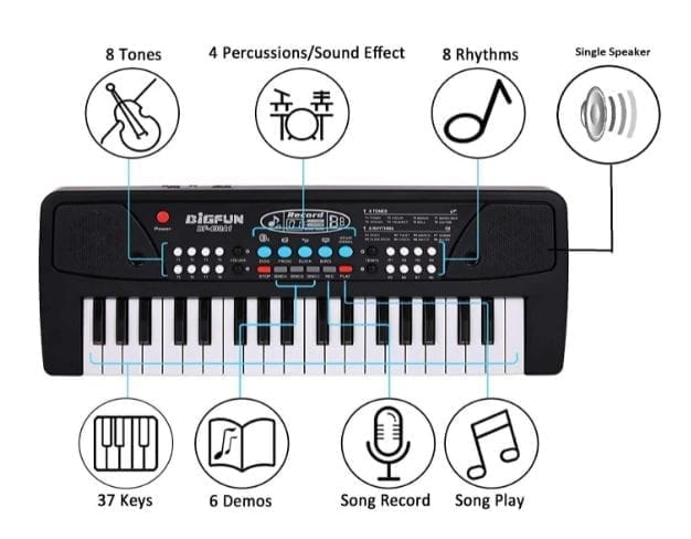 Bigfun 37-Key Electronic Keyboard Piano for Beginners view 2